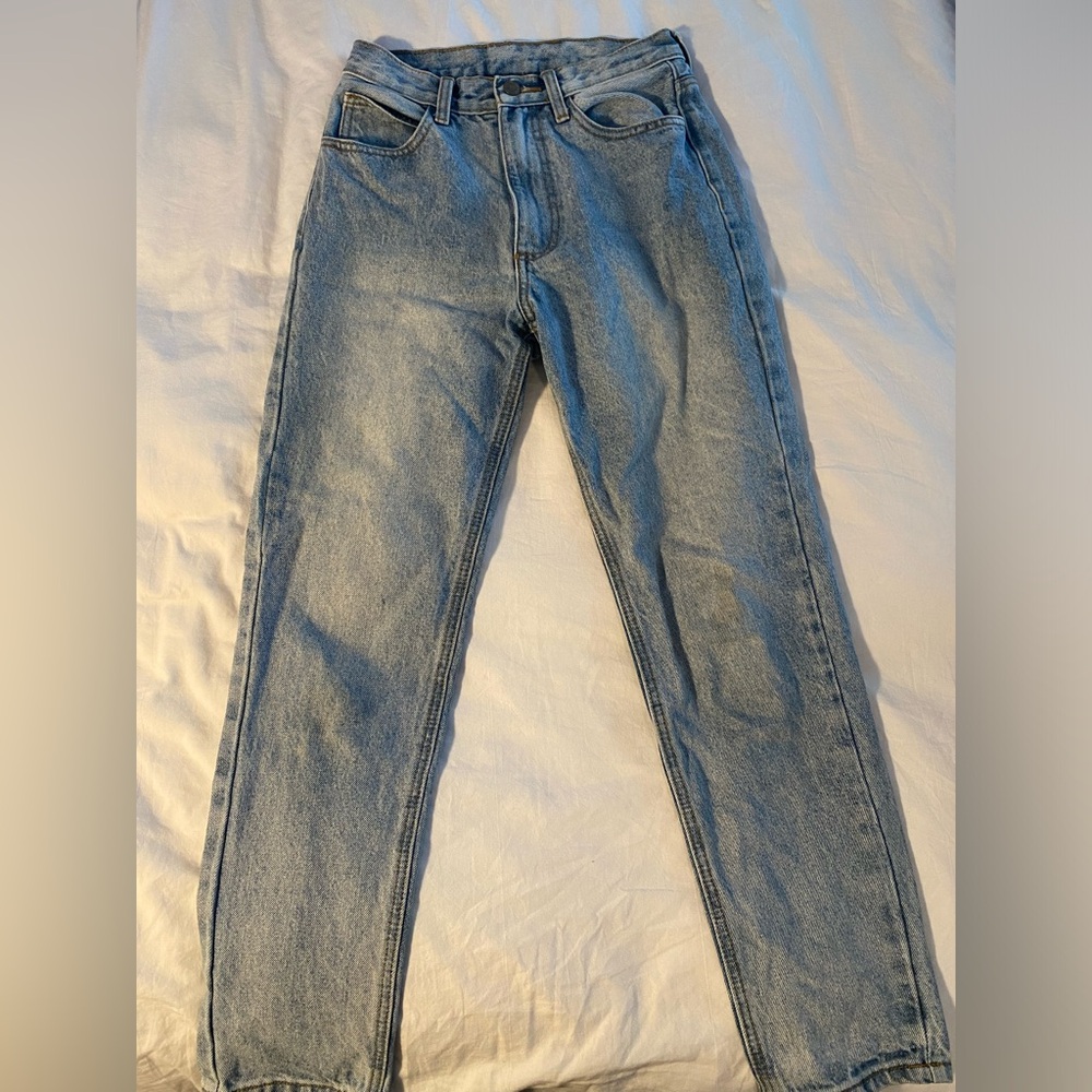 John Galt Mid-Blue Wash Straight Jeans